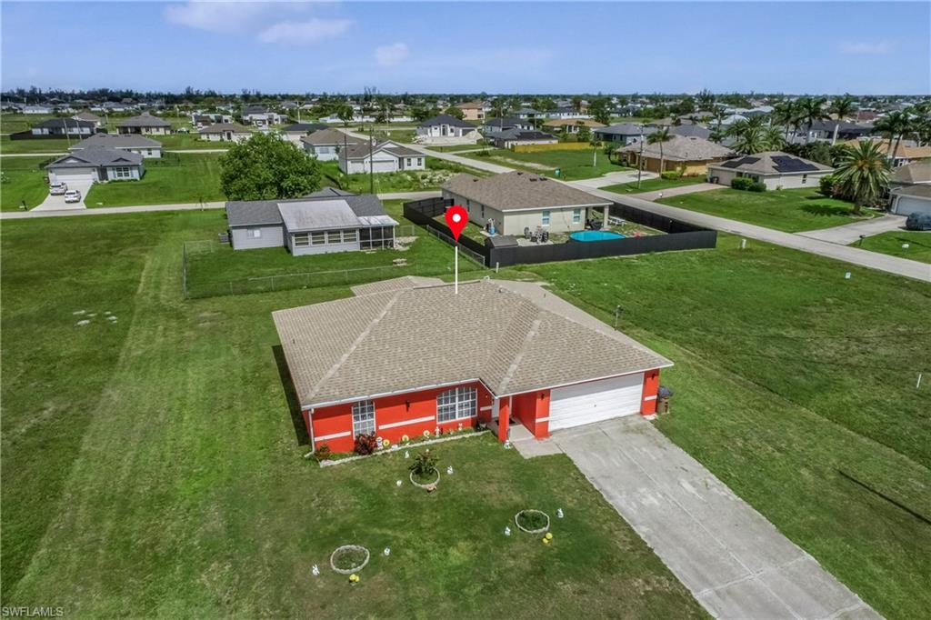 Aerial view of residential area