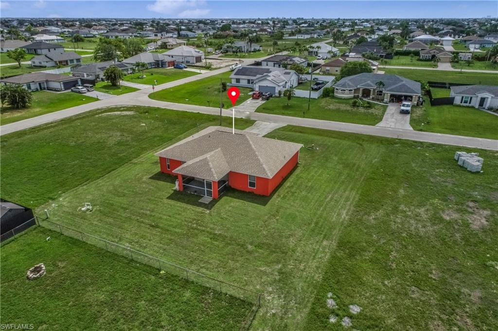 Aerial view of residential area