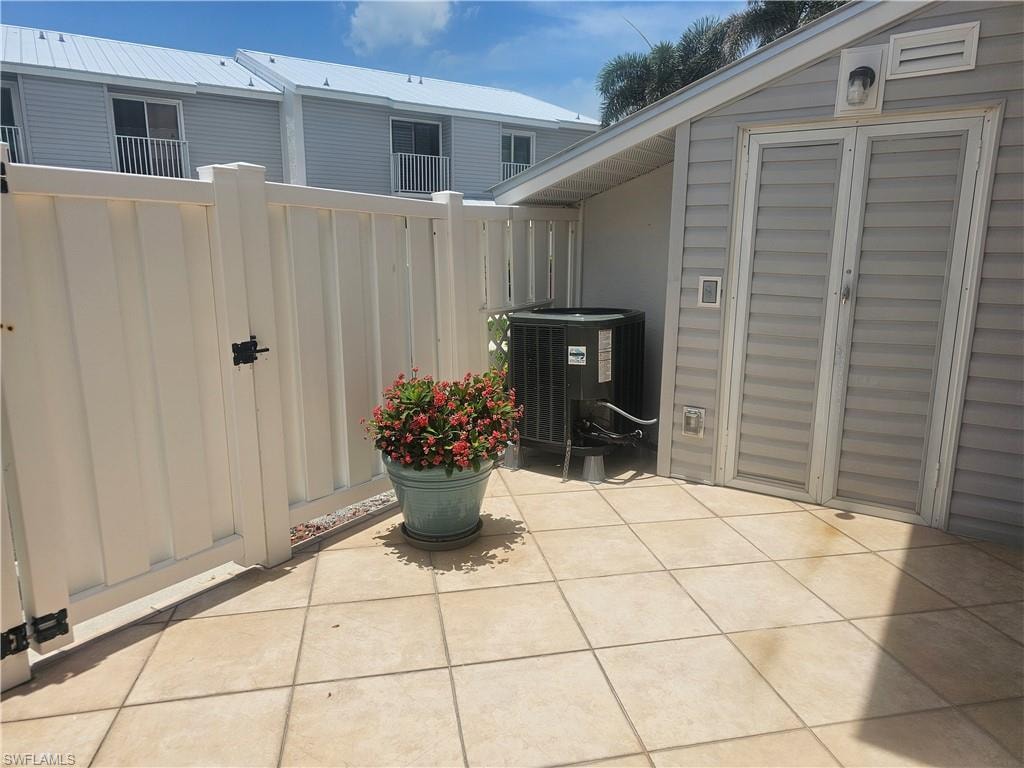 View of patio / terrace with an outbuilding