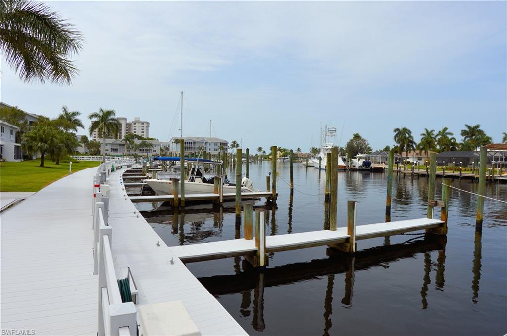 Boat slips along the boardwalk