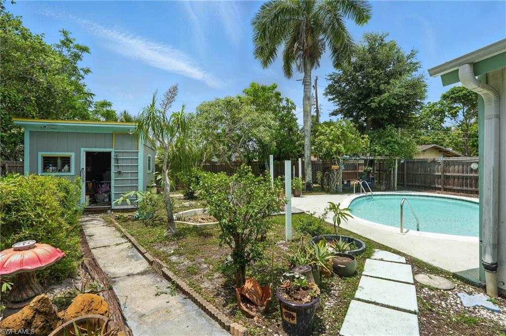 View of pool with a fenced backyard