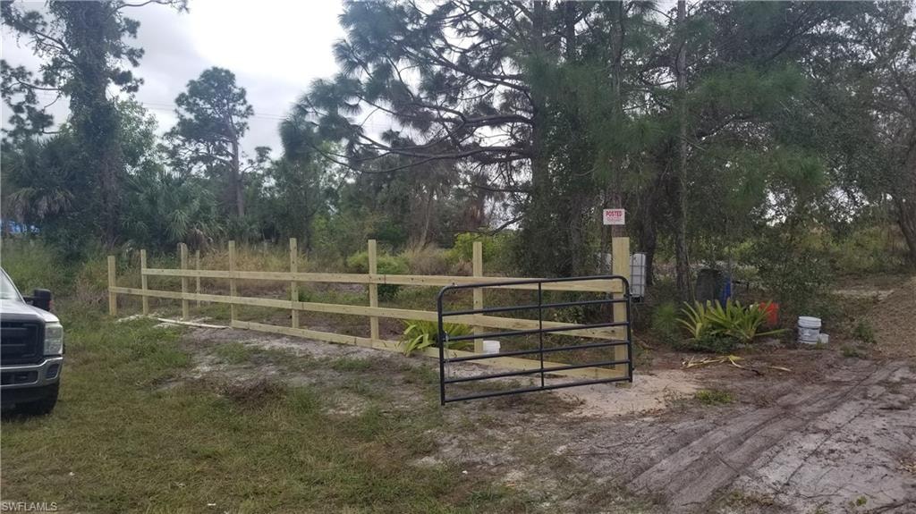 View of gate and fence at install