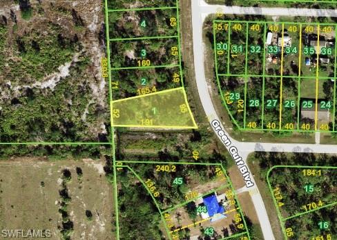 Aerial map of property and surrounding area