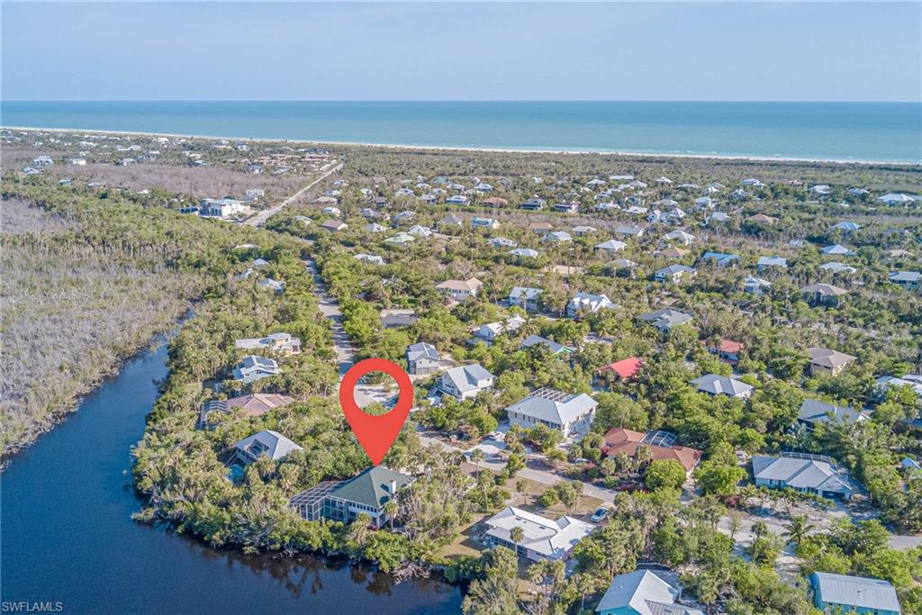 Aerial perspective - you can see the path to Bowman's Beach access- .4 miles away