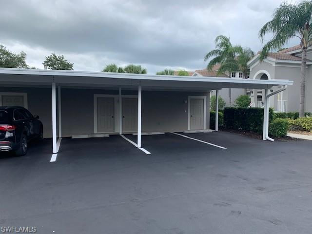 View of covered parking lot