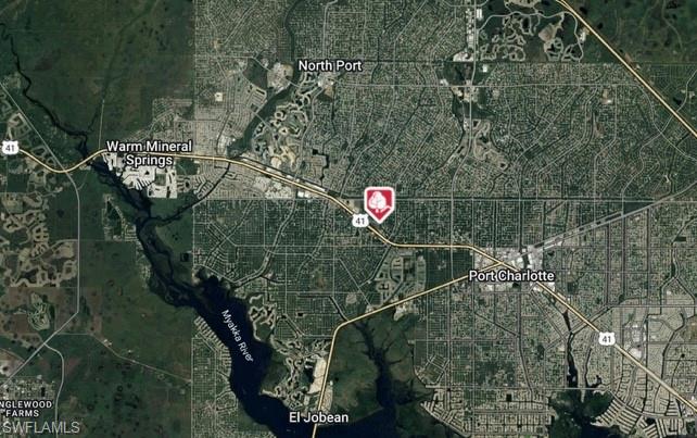 Aerial map of property and surrounding area