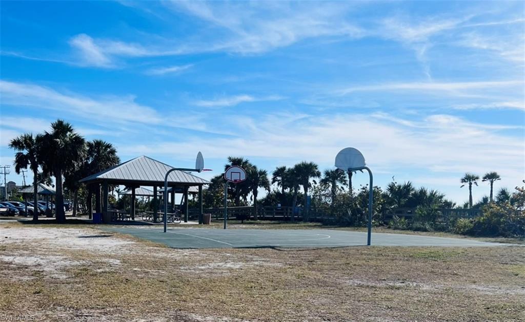 View of basketball court featuring a gazebo and community basketball court