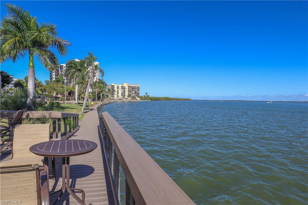 Dock with a water view of Estero Bay