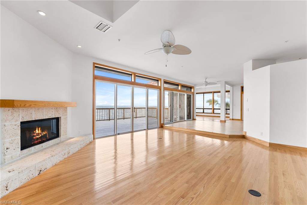 Bedroom featuring plenty of natural light, light wood-style flooring, and ceiling fan