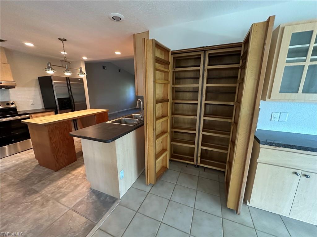 Storage area with a sink