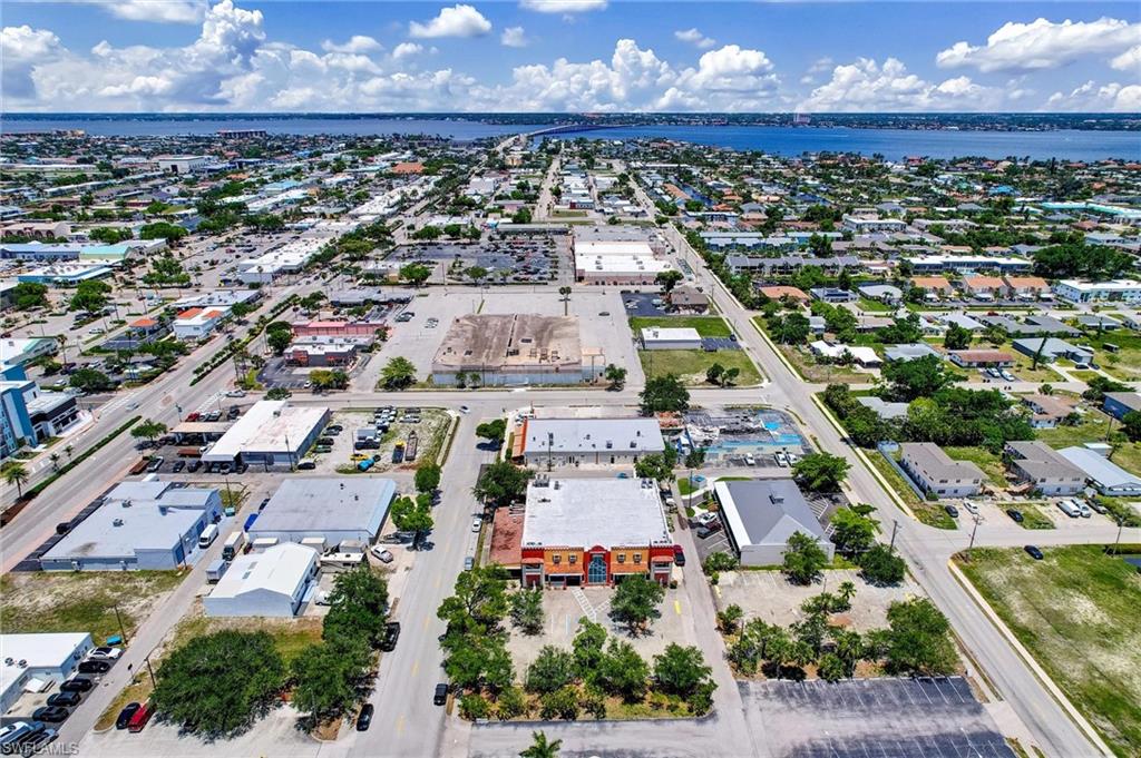 Ariel Looking East.  Cape Coral Bridge Crossing River