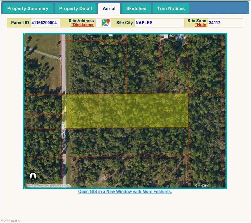 Map / location with property parcel outlined