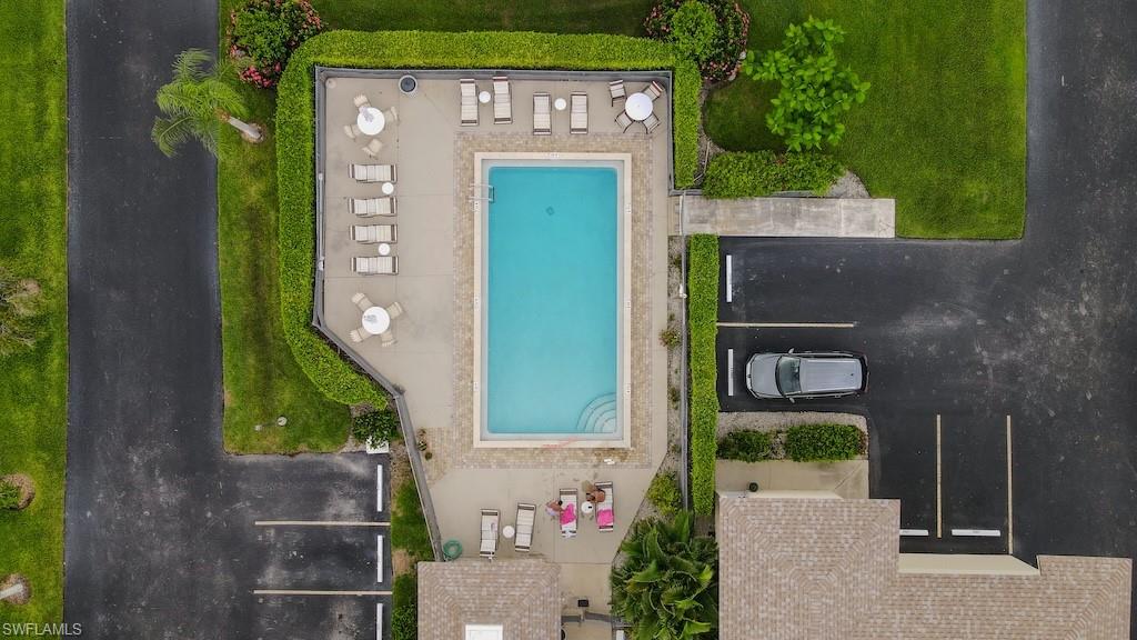 Bird's eye view of a pool