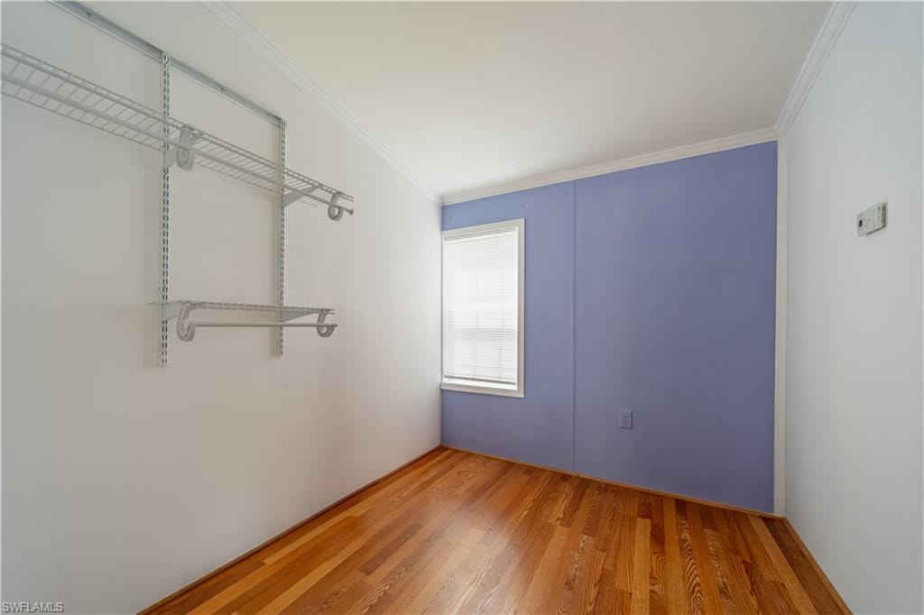 Spacious closet with light wood-type flooring