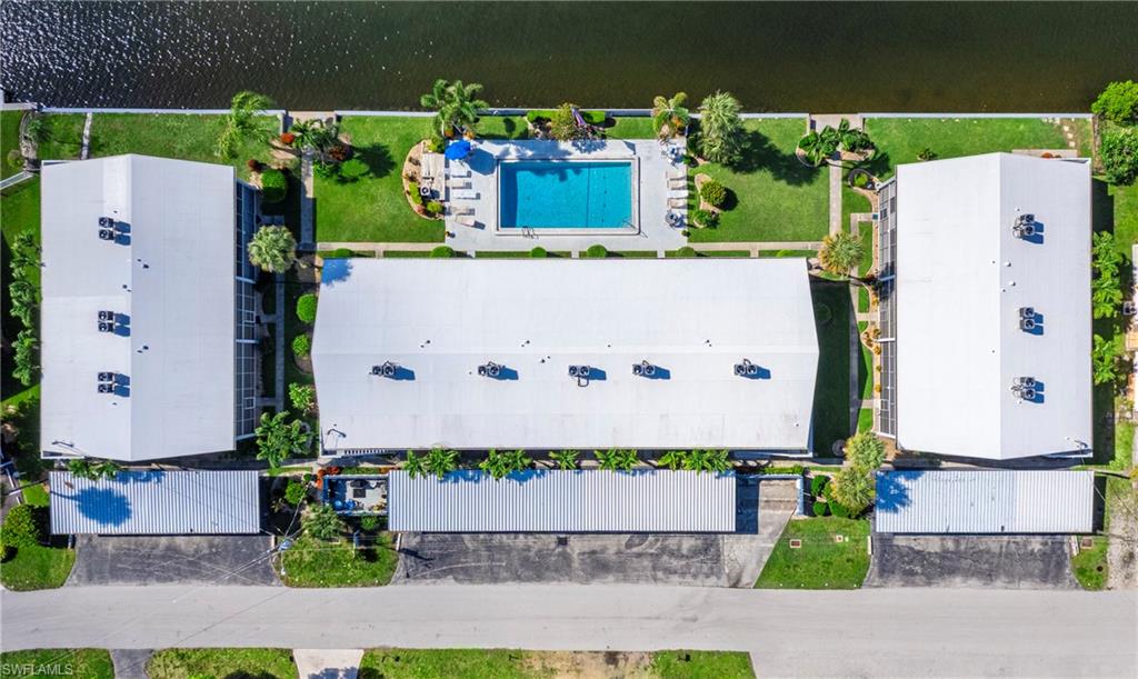 Bird's eye view of a pool