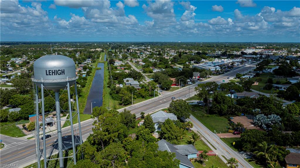 Aerial view of residential area