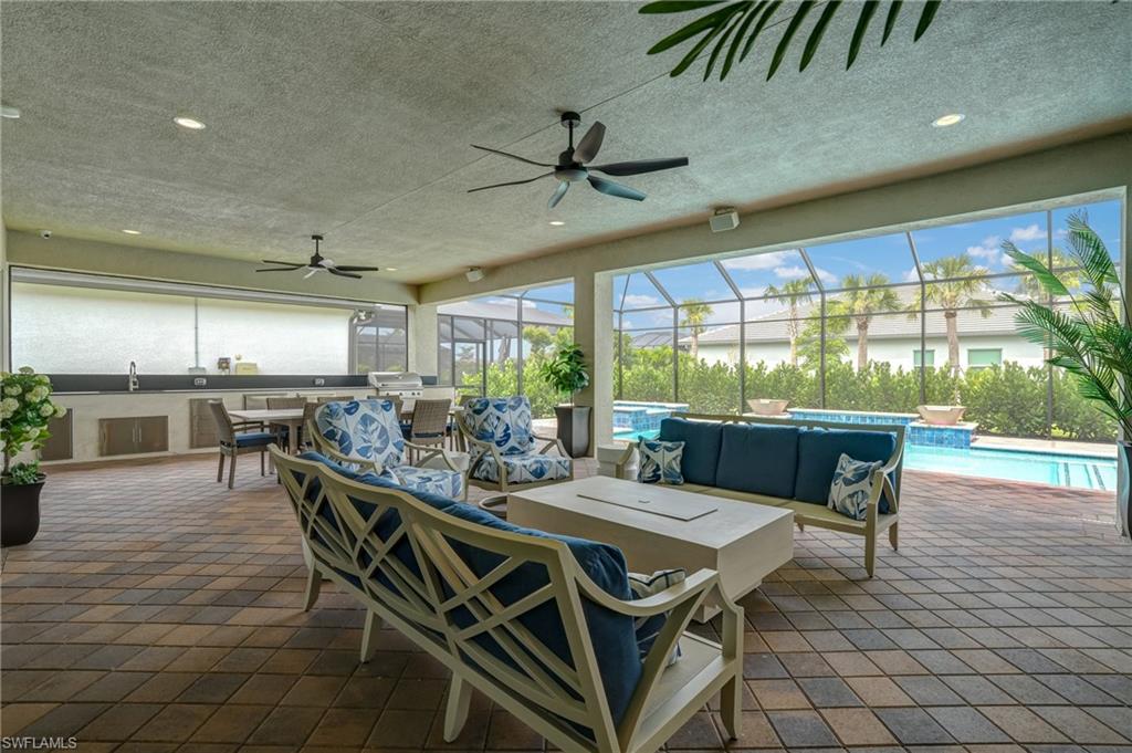 Massive 22 x 37 covered lanai with custom outdoor kitchen