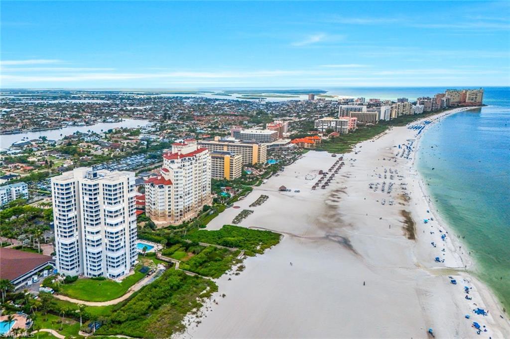 View of urban area with unending shoreline