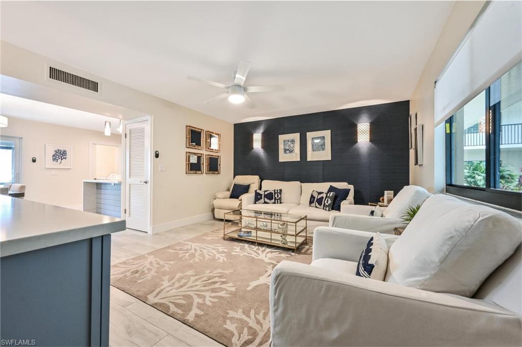 Living room into dining