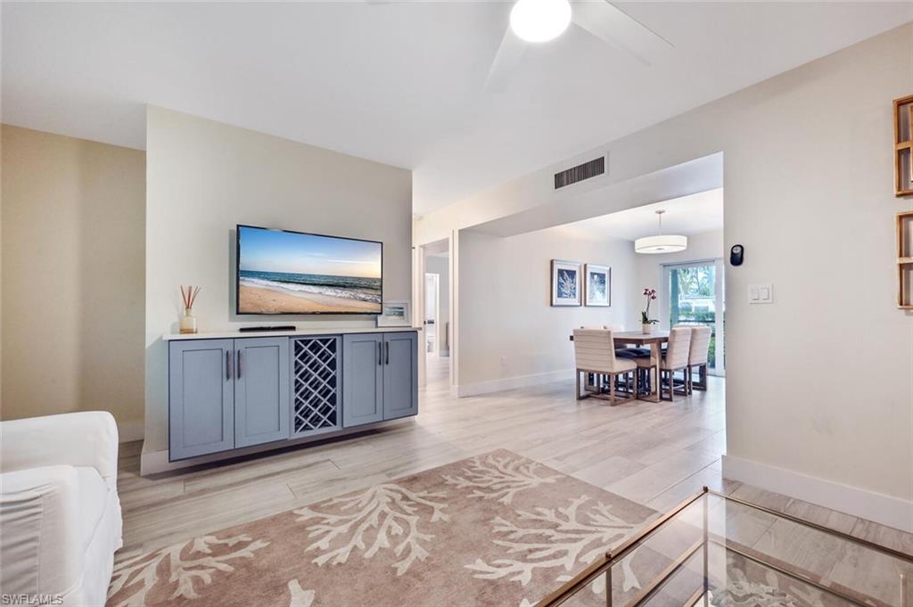 Living room into dining