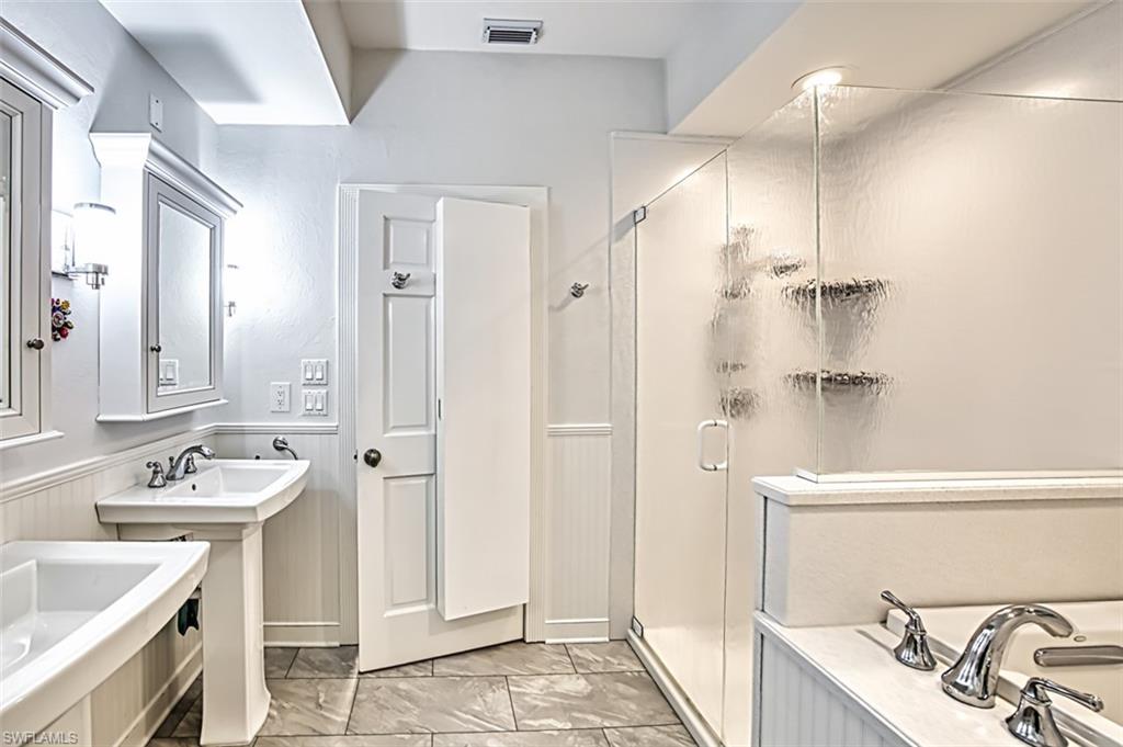 Primary Bathroom With Double Sinks & Oversized Shower
