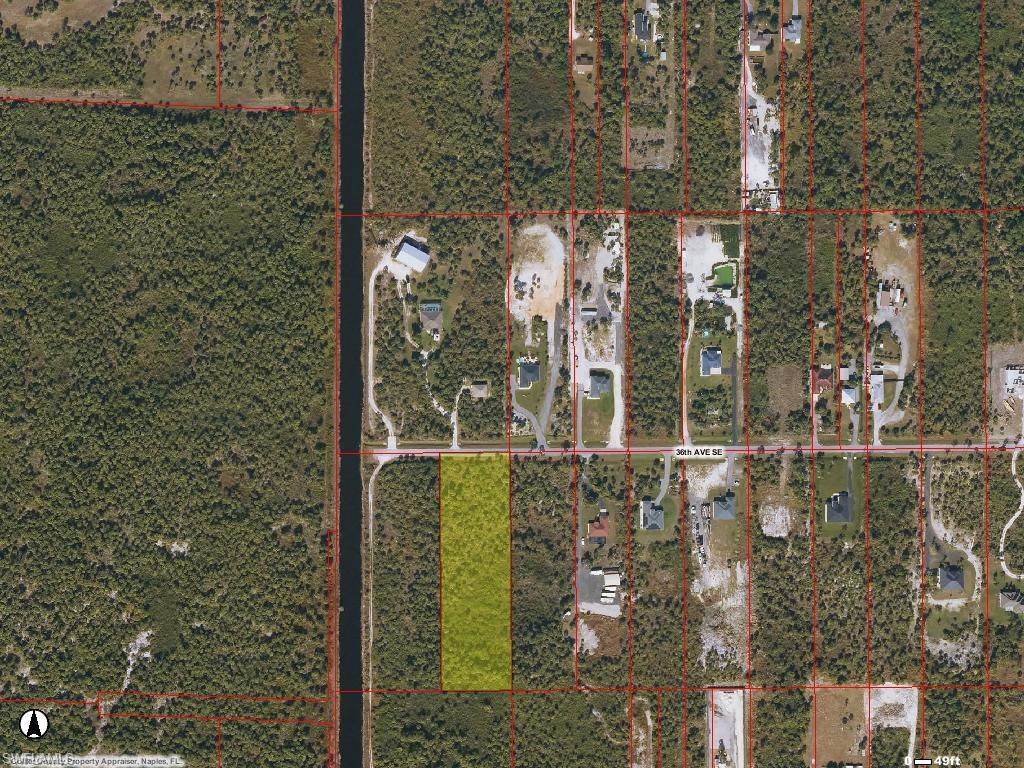 Aerial overview of property's location with property boundaries highlighted