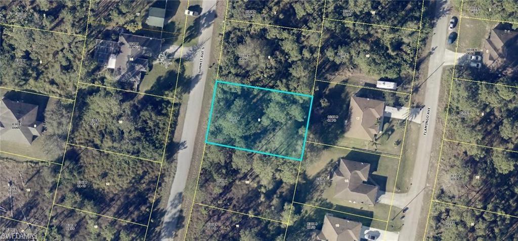 Aerial map of property and surrounding area featuring property parcel outlined