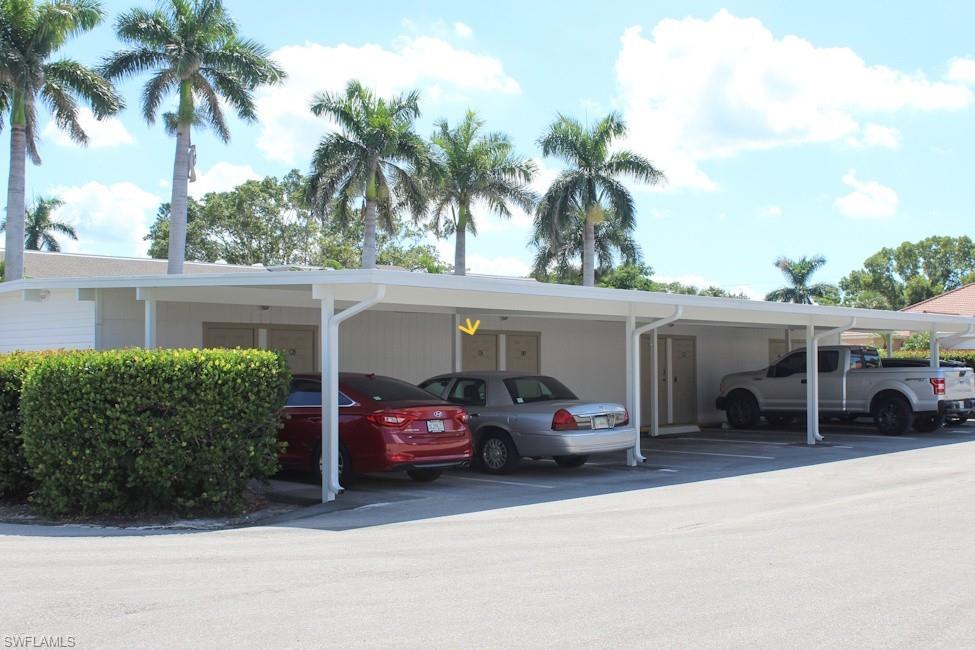 View of covered parking lot