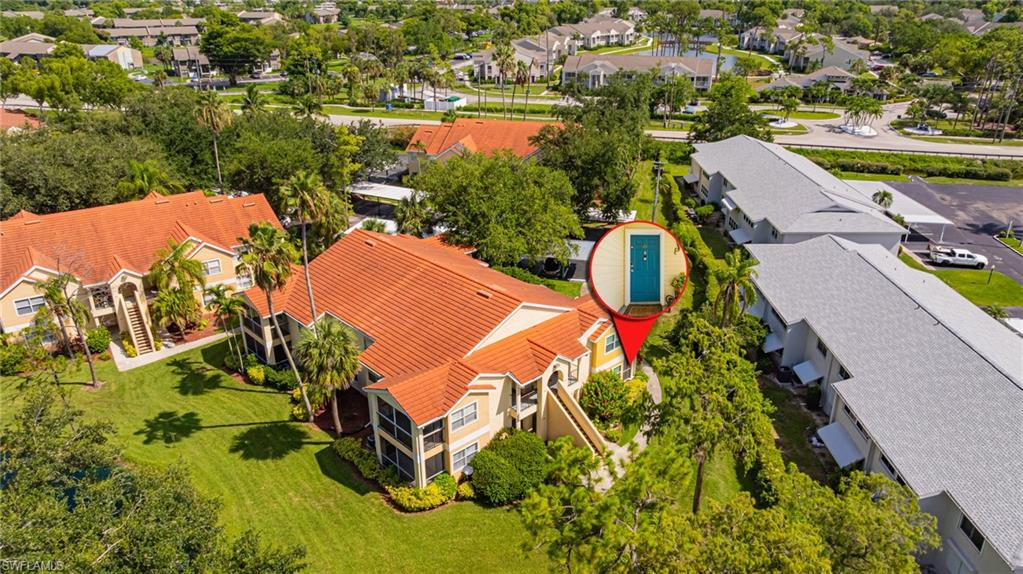 Aerial perspective of suburban area