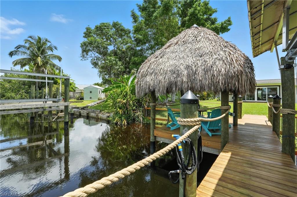 Dock area with a water and electric
