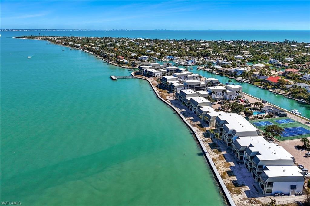 Drone / aerial view of a nearby body of water