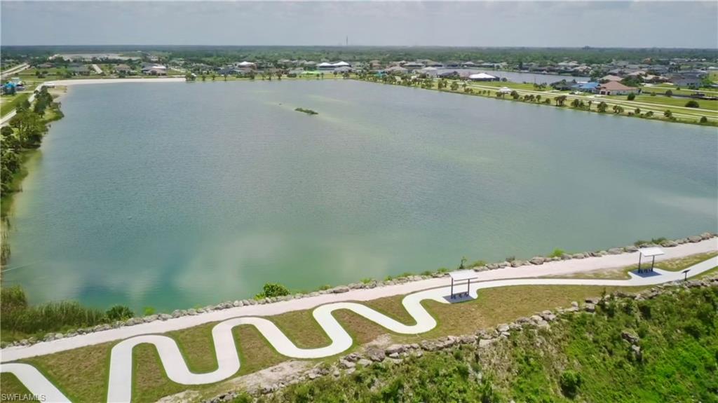 Drone / aerial view of a large body of water