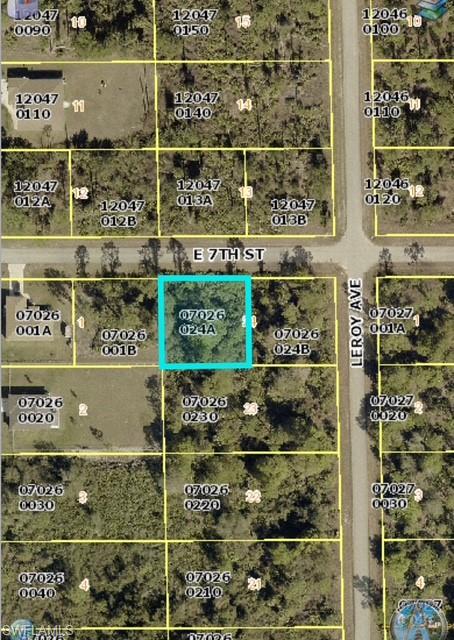 Aerial map of property and surrounding area