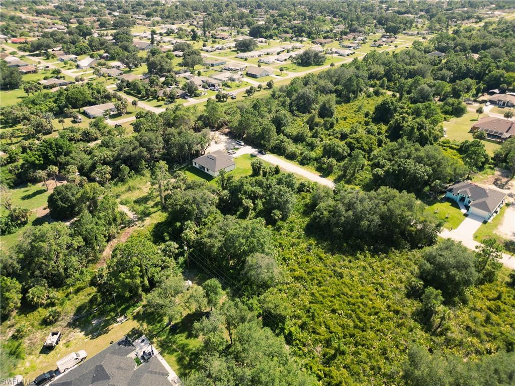 Aerial perspective of suburban area