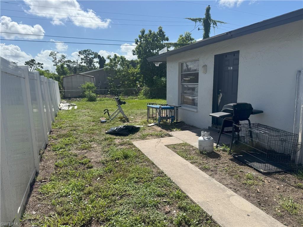 View of fenced yard