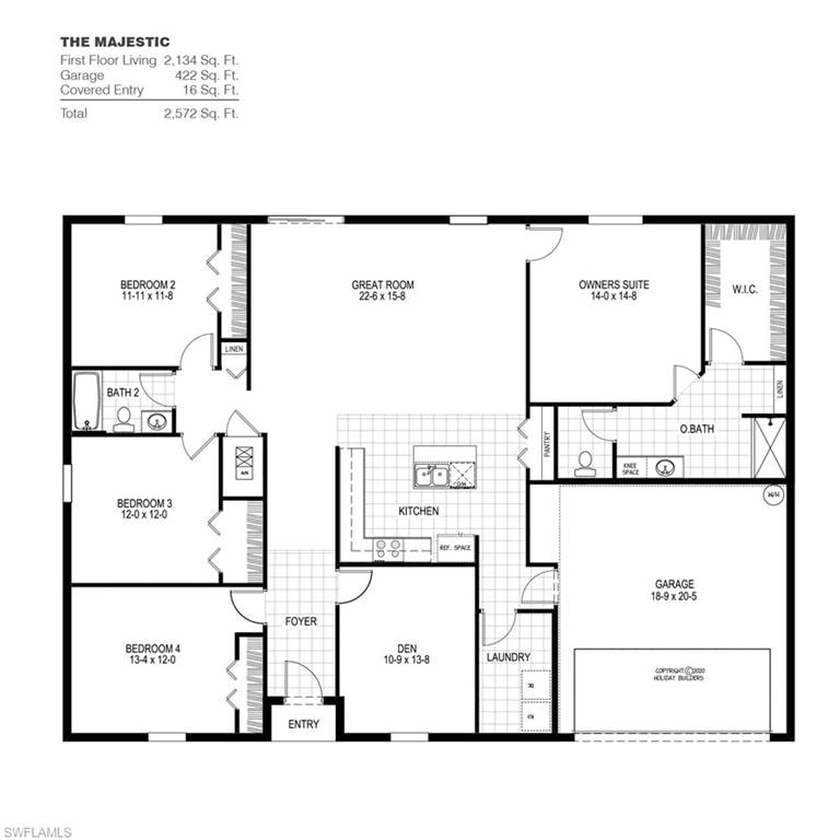 Kitchen with gray cabinets, recessed lighting, open floor plan, and light colored carpet