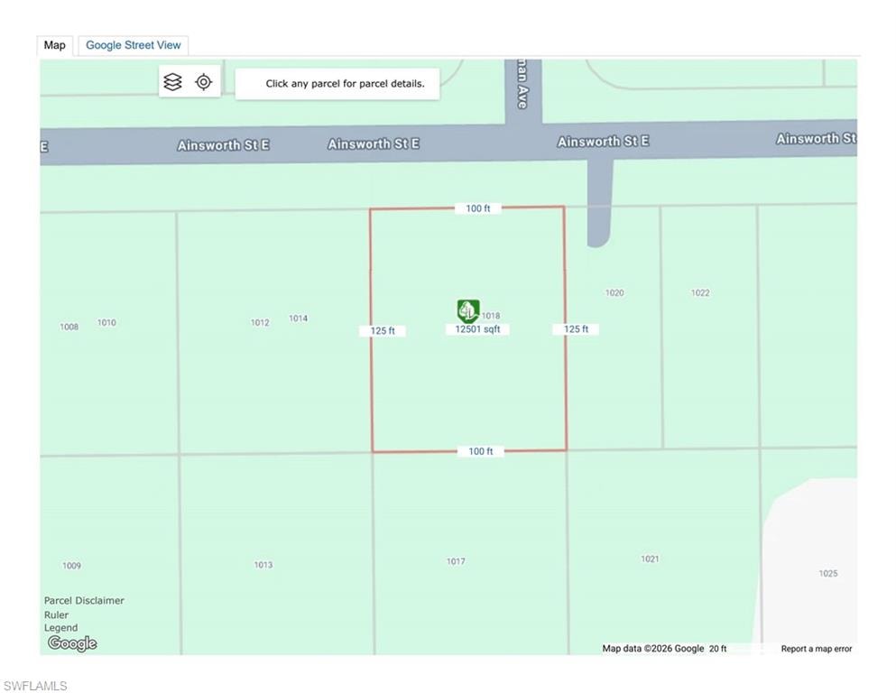 Parcel Map. Aerial survey depicting the property boundaries and lot dimensions with reference to surrounding parcels and street designations