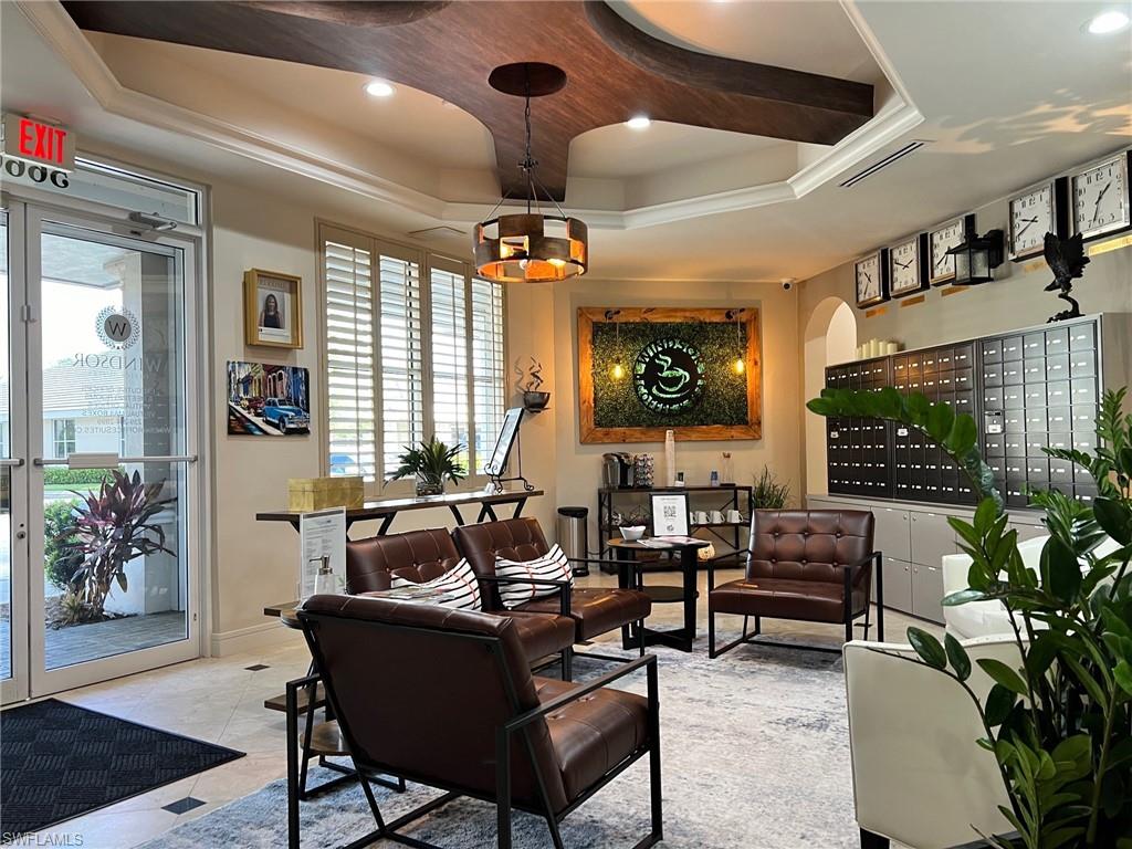 Lobby with recessed lighting