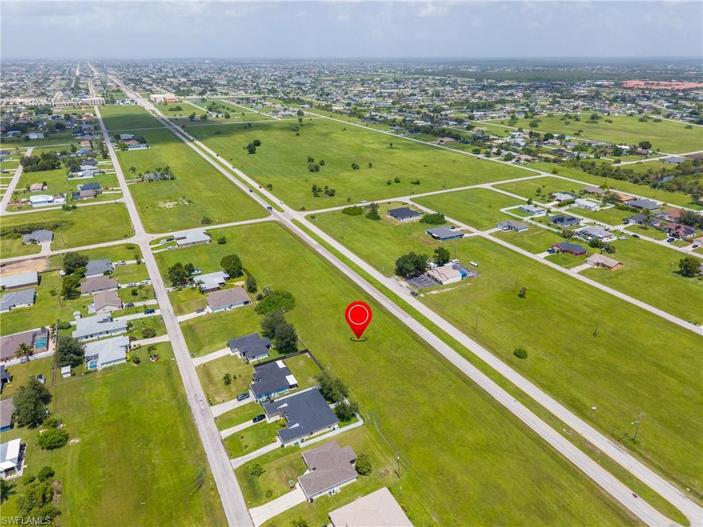 Aerial perspective of suburban area