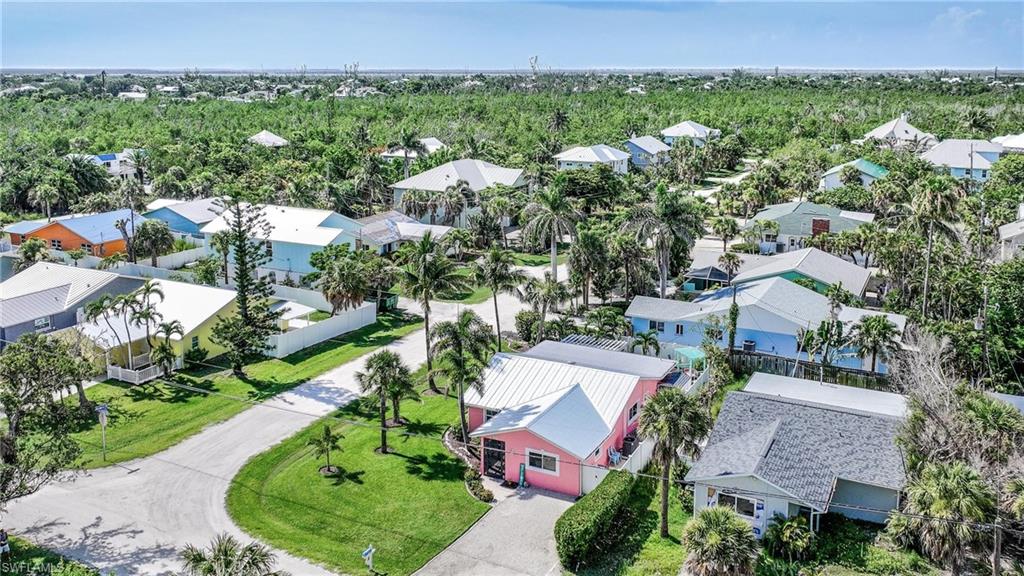 Aerial perspective of suburban area