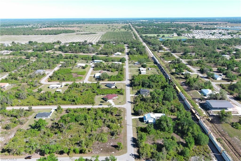 Aerial overview of property's location featuring extensive farmland and rural landscape
