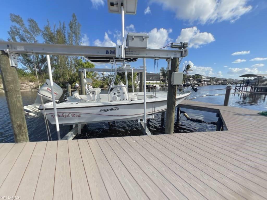 solar powered lift, dock with captains walk, (boat not included)