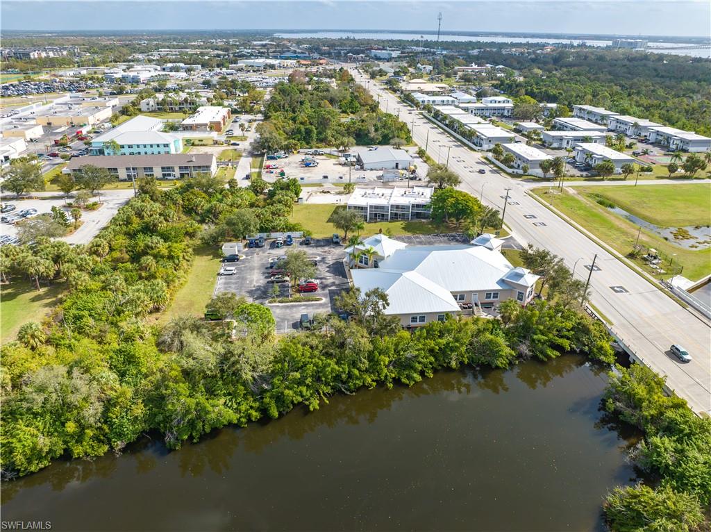Drone / aerial view of a nearby body of water