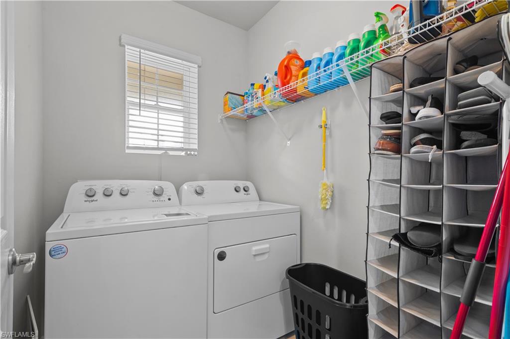 Washroom with separate washer and dryer