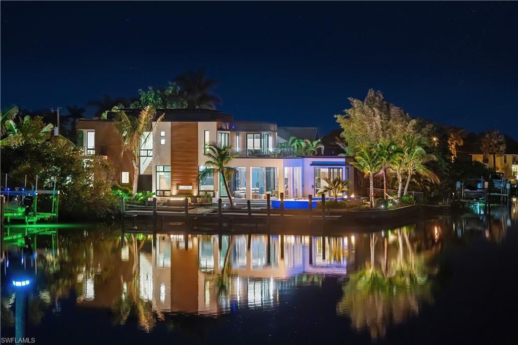 Nightime view breathtaking warm landscape lighting