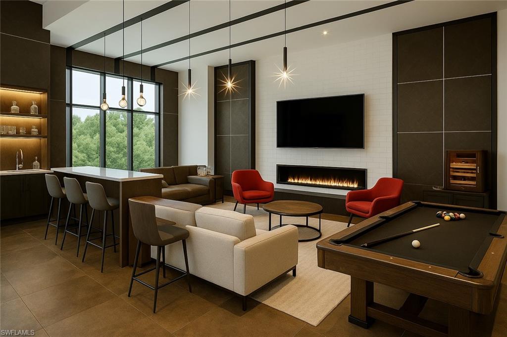 Lobby with a sink