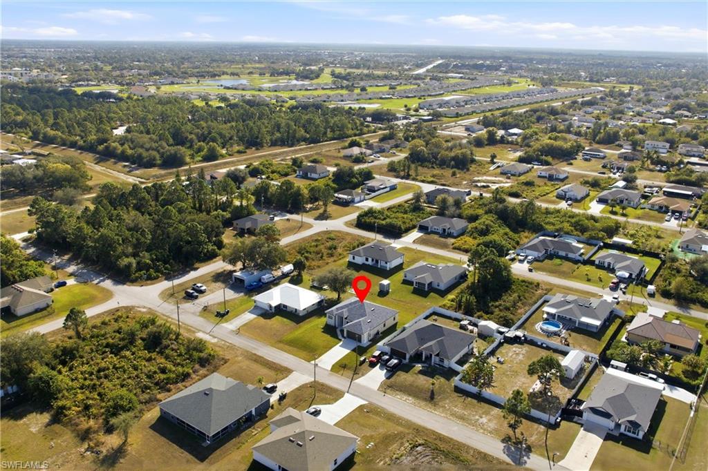 Aerial view of residential area