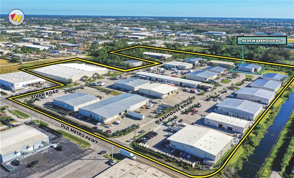 View of property location with an industrial area and property parcel outlined