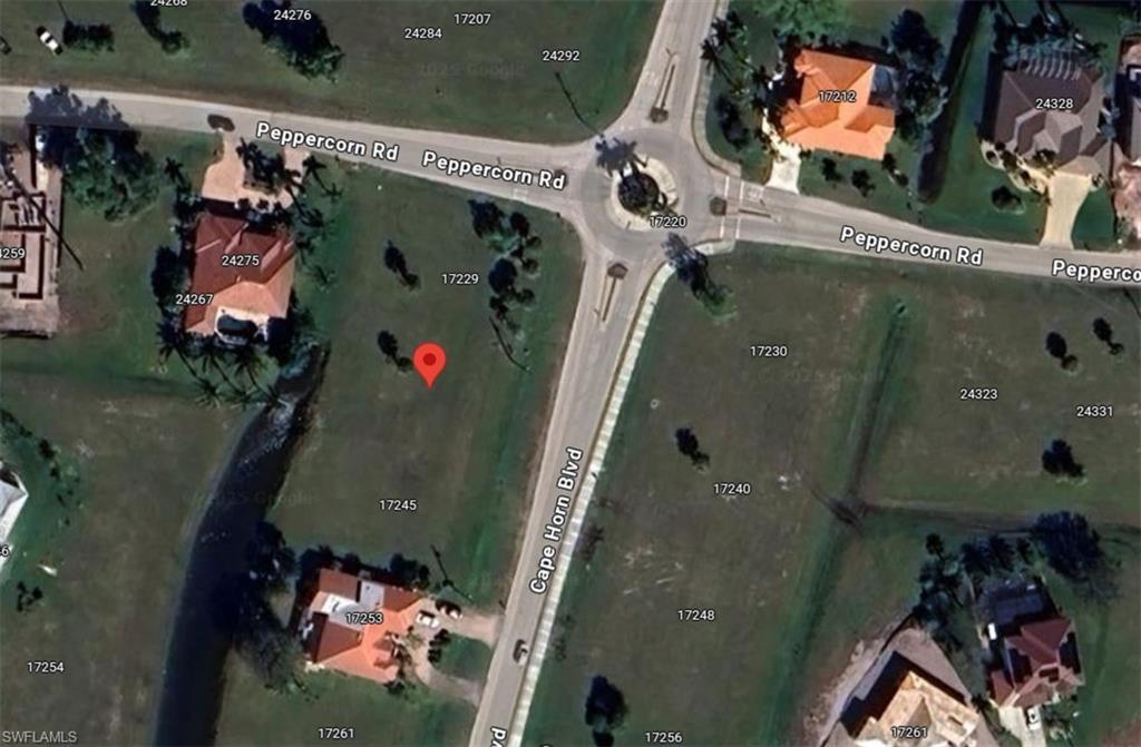 Aerial map of property and surrounding area
