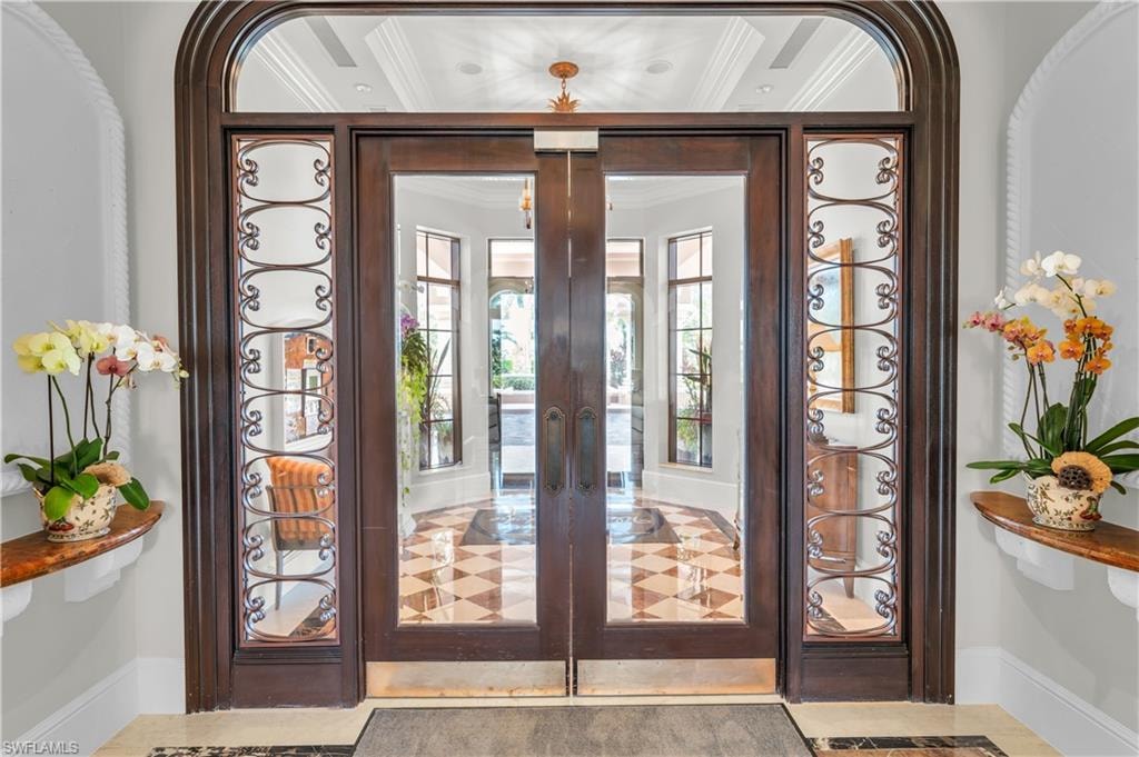 Entrance to property with french doors